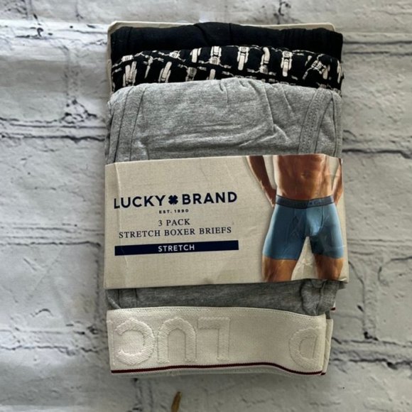 Lucky Brand Men's Stretch Boxer Briefs - 3 Pack - Picture 1 of 4